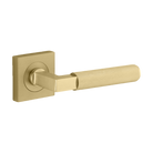 Door Lever Brunswick Knurled Square Rose Pair Brushed Gold PVD H52xW52xP60mm in Brushed Gold PVD