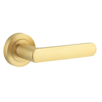Door Lever Osaka Rose Round Concealed Fix Pair Brushed Gold PVD L120xP55mm BPD52mm in Brushed Gold PVD
