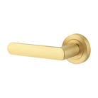 Door Lever Osaka Rose Round Concealed Fix Left Hand Fixed Brushed Gold PVD L120xP55mm BPD52mm in Brushed Gold PVD