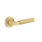 Door Lever Berlin Rose Round Concealed Fix Pair Brushed Gold PVD L120xP60mm BPD52mm in Brushed Gold PVD