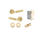 Door Lever Berlin Rose Round Brushed Gold PVD Key / Key Entrance Kit in Brushed Gold PVD