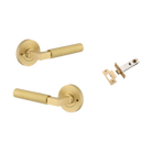 Door Lever Berlin Rose Round Brushed Gold PVD Inbuilt Privacy Kit in Brushed Gold PVD