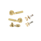 Door Lever Berlin Rose Round Brushed Gold PVD Privacy Kit in Brushed Gold PVD