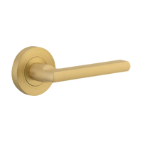 Door Lever Baltimore Rose Round Concealed Fix Pair Brushed Gold PVD L118xP57mm BPD52mm in Brushed Gold PVD