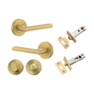 Door Lever Baltimore Rose Round Brushed Gold PVD Privacy Kit in Brushed Gold PVD