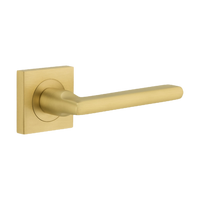 Door Lever Baltimore Rose Square Concealed Fix Pair Brushed Gold PVD L118xP57mm BPH52xW52mm in Brushed Gold PVD