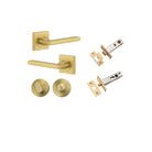 Pair of Iver Baltimore lever door handles on square rose, featuring sleek, modern design in a polished finish.