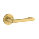 Door Lever Baltimore Return Rose Round Pair Brushed Gold PVD L128xP57mm BPD52mm in Brushed Gold PVD