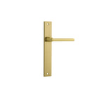 Pair of Iver Baltimore lever door handles on rectangular backplates, featuring sleek, modern design for interior doors.