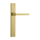 Door Lever Baltimore Rectangular Latch Pair Brushed Gold PVD L118xP54mm BPH240xW38mm in Brushed Gold PVD