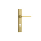 Pair of Iver Baltimore lever door handles on rectangular backplates, featuring a sleek, modern design in a matte finish.