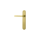 Door Lever Baltimore Oval Latch Left Hand Fixed Brushed Gold PVD L118xP54mm BPH240xW40mm in Brushed Gold PVD