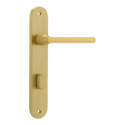 Door Lever Baltimore Oval Privacy Pair Brushed Gold PVD CTC85mm L118xP54mm BPH240xW40mm in Brushed Gold PVD