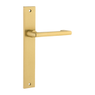 Door Lever Baltimore Return Rectangular Latch Pair Brushed Gold PVD L128xP54mm BPH240xW38mm in Brushed Gold PVD