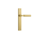 Door Lever Berlin Rectangular Latch Pair Brushed Gold PVD L120xP57mm BPH240xW38mm in Brushed Gold PVD