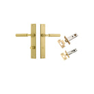 Door Lever Berlin Rectangular Brushed Gold PVD Privacy Kit in Brushed Gold PVD