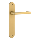 Door Lever Baltimore Return Oval Latch Brushed Gold PVD Fix 1/2RH L128xP54mm BPH240xW40mm in Brushed Gold PVD