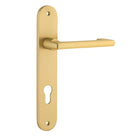Door Lever Baltimore Return Oval Euro Pair Brushed Gold PVD CTC85mm L128xP54mm BPH240xW40mm in Brushed Gold PVD