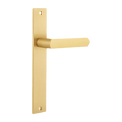 Door Lever Osaka Rectangular Latch Pair Brushed Gold PVD L120xP52mm BPH240xW38mm in Brushed Gold PVD