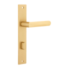 Door Lever Osaka Rectangular Privacy Pair Brushed Gold PVD CTC85mm L120xP52mm BPH240xW38mm in Brushed Gold PVD