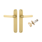 Door Lever Osaka Oval Brushed Gold PVD Passage Kit in Brushed Gold PVD