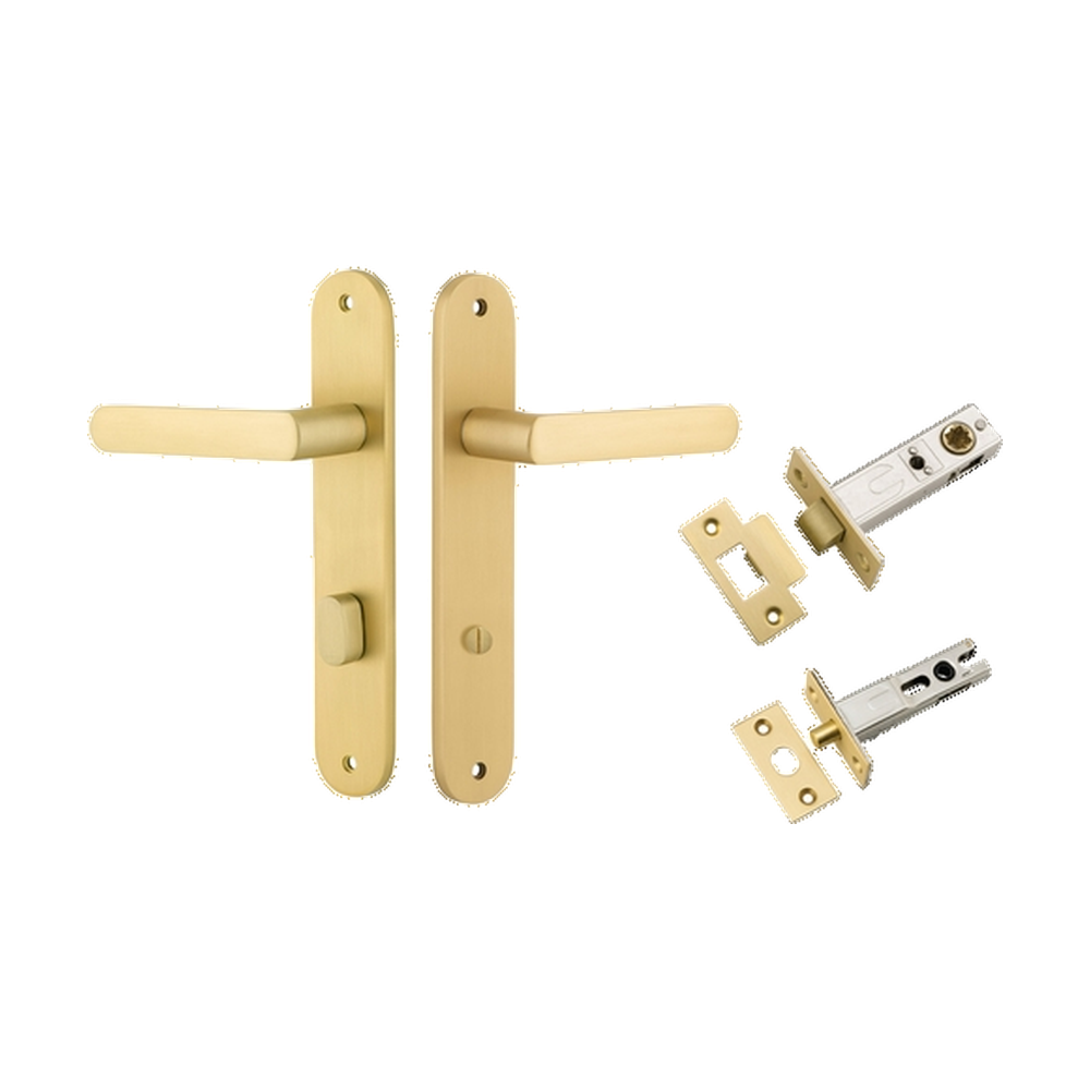 Door Lever Osaka Oval Brushed Gold PVD Privacy Kit in Brushed Gold PVD