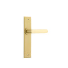 Door Lever Osaka Chamfered Latch Pair Brushed Gold PVD L120xP54mm BPH240xW50mm in Brushed Gold PVD