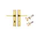 Door Lever Baltimore Chamfered Brushed Gold PVD Privacy Kit in Brushed Gold PVD