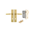 Door Lever Berlin Chamfered Brushed Gold PVD Key / Key Entrance Kit in Brushed Gold PVD