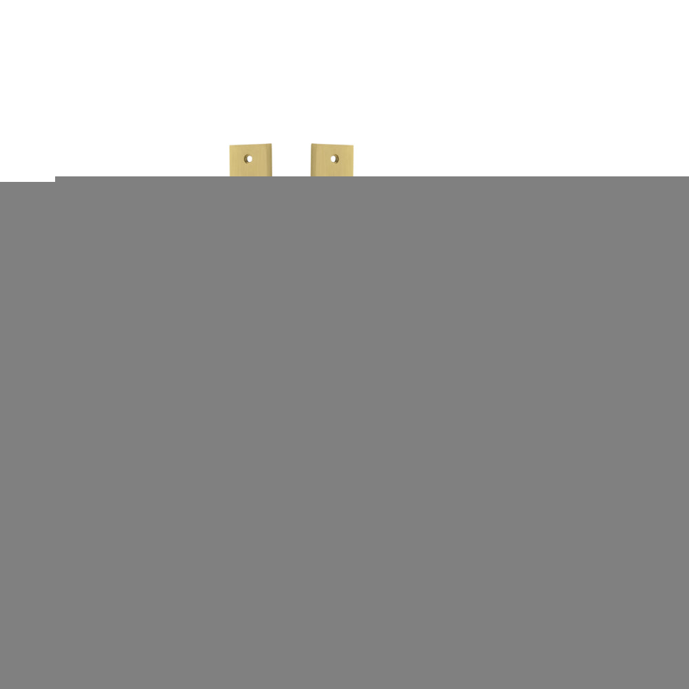 Door Lever Helsinki Rectangular Brushed Gold PVD L137xP58mm BPH240xW38mm Passage Kit, Tube Latch Split Cam 'T' Striker Brushed Gold PVD Backset 60mm in Brushed Gold PVD