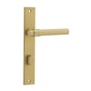Door Lever Helsinki Rectangular Privacy Pair Brushed Gold PVD CTC85mm H240xW38xP44mm in Brushed Gold PVD