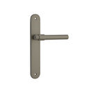 Door Lever Helsinki Oval Latch Pair Graphite PVD L137xP58mm BPH240xW40mm in Graphite PVD