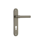 Door Lever Helsinki Oval Euro Pair Graphite PVD CTC85mm L137xP58mm BPH240xW40mm in Graphite PVD