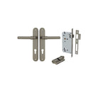 Door Lever Helsinki Oval Graphite PVD Key / Key Entrance Kit in Graphite PVD