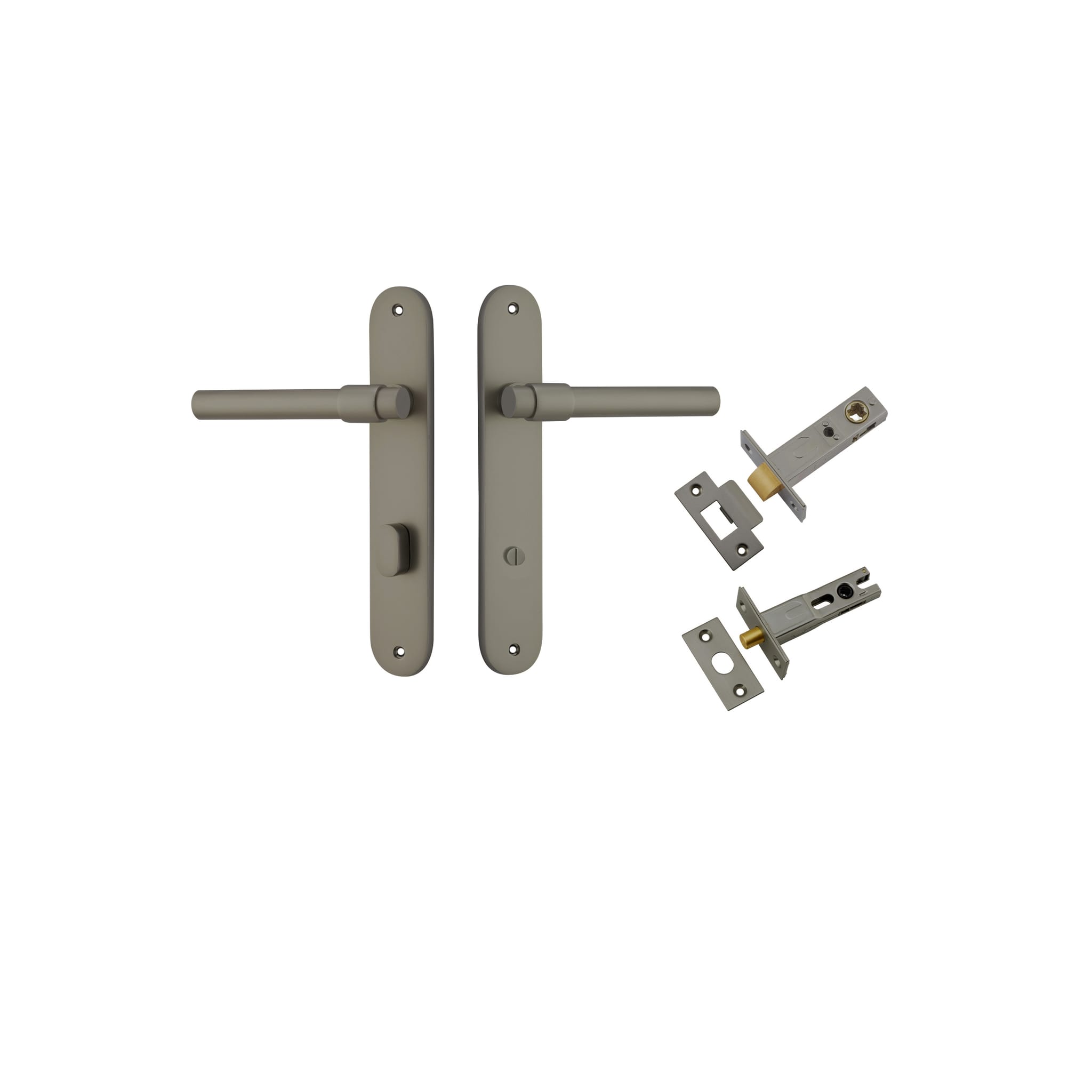 Door Lever Helsinki Oval Graphite PVD Privacy Kit in Graphite PVD