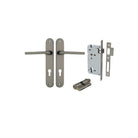 Pair of Iver Baltimore lever handles on oval backplates, featuring a sleek, modern design in a polished finish.