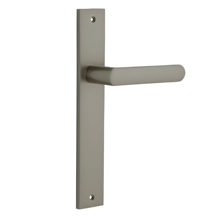 Door Lever Osaka Rectangular Latch Pair Graphite PVD L120xP52mm BPH240xW38mm in Graphite PVD