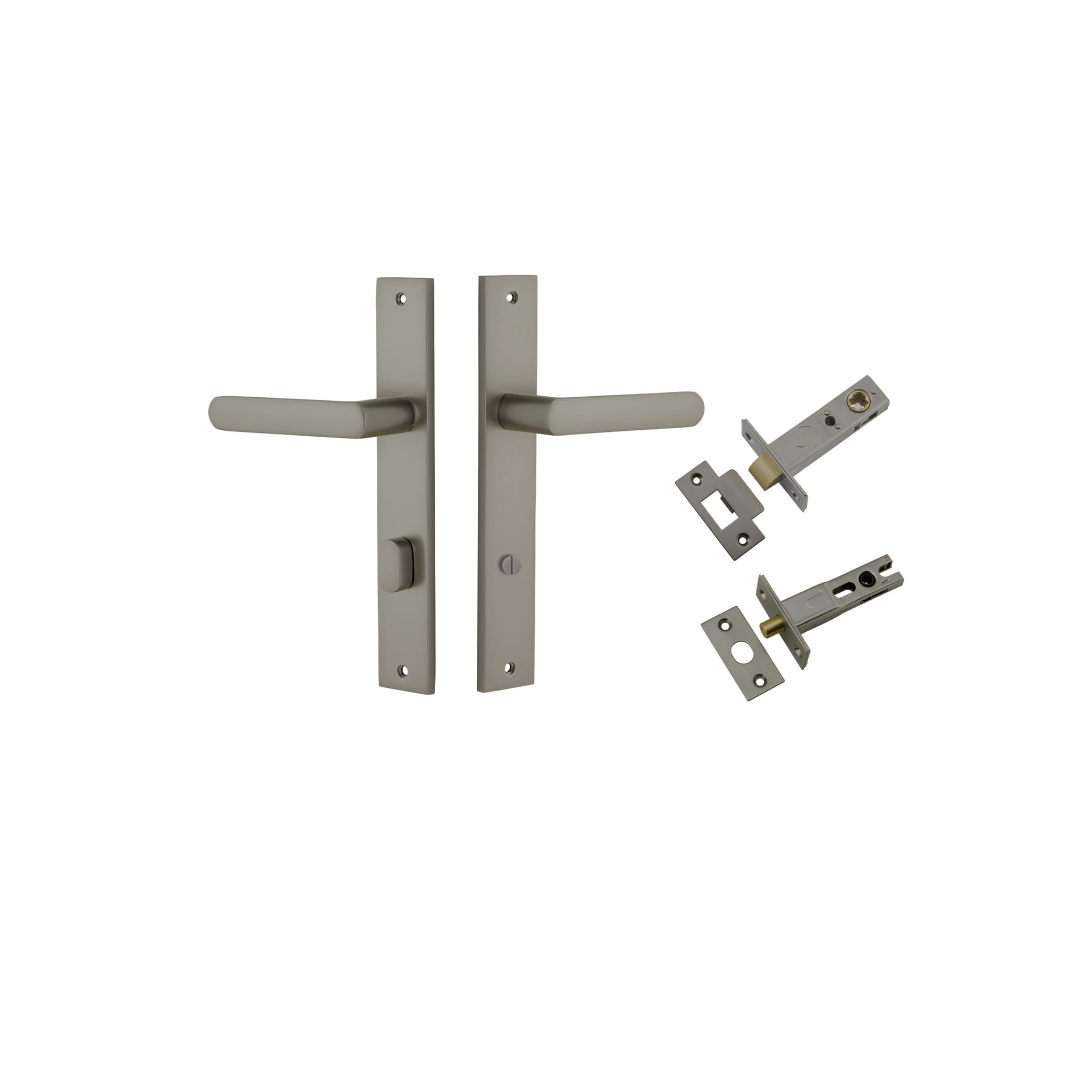 Door Lever Osaka Rectangular Graphite PVD Privacy Kit in Graphite PVD