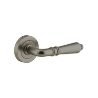 Door Lever Sarlat Rose Round Concealed Fix Pair Graphite PVD L111xP56mm BPD52mm in Graphite PVD