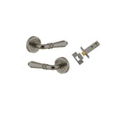 Door Lever Sarlat Rose Round Graphite PVD Passage Kit in Graphite PVD