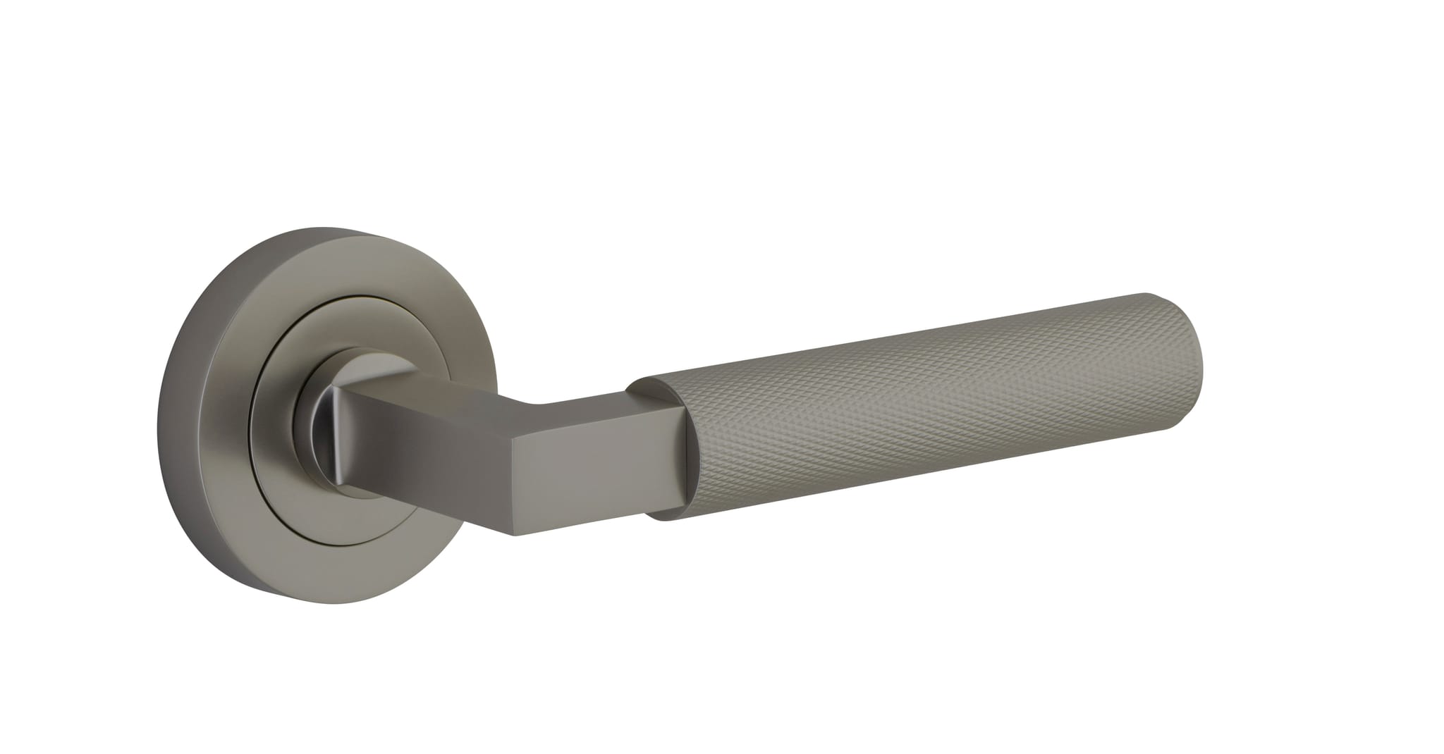 Door Lever Brunswick Rose Round Concealed Fix Pair Graphite PVD L120xP60mm BPD52mm in Graphite PVD