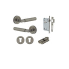 Door Lever Brunswick Rose Round Graphite PVD Key / Key Entrance Kit in Graphite PVD