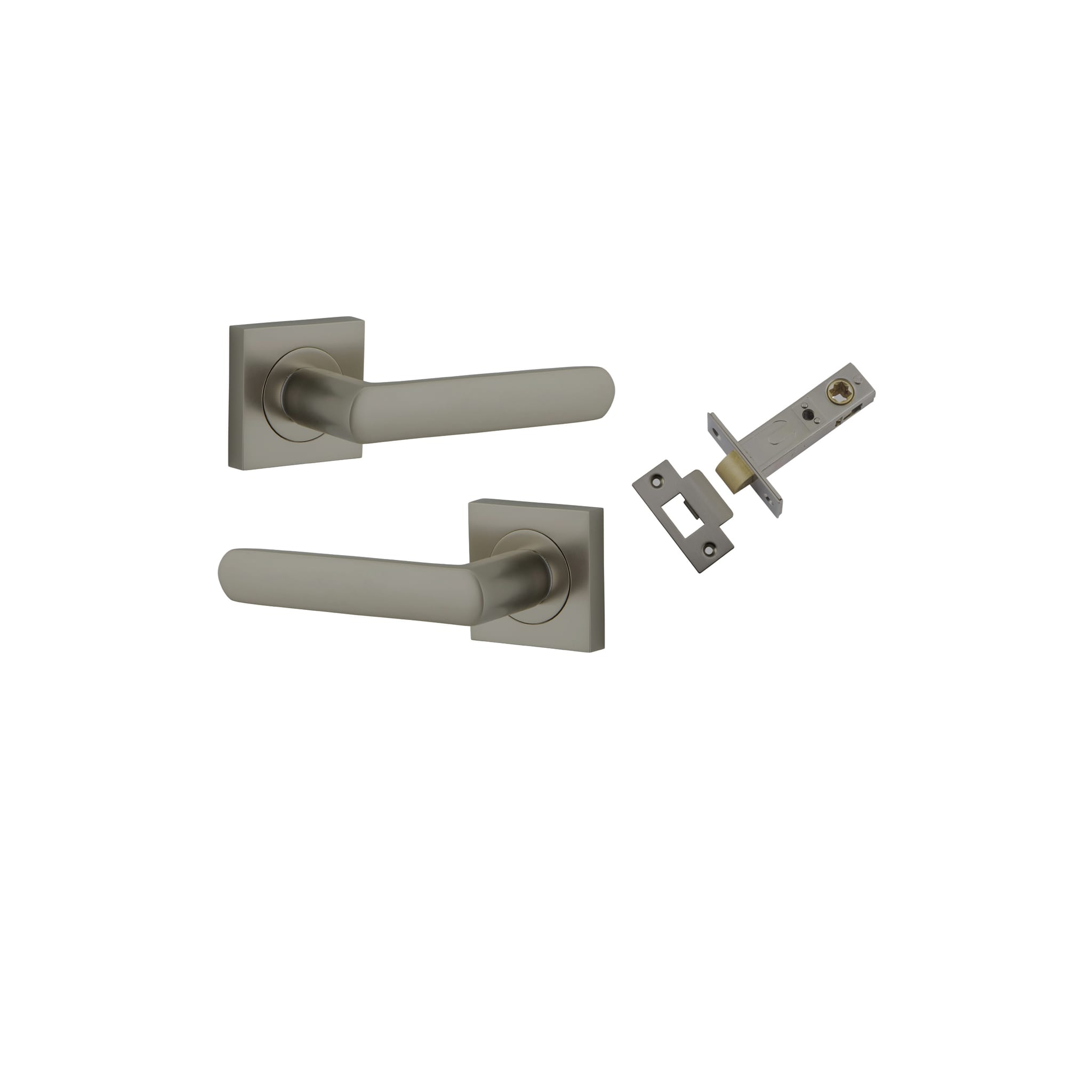 Door Lever Osaka Rose Square Graphite PVD Passage Kit in Graphite PVD