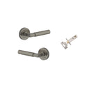 Door Lever Berlin Rose Round Graphite PVD Inbuilt Privacy Kit in Graphite PVD