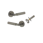 Door Lever Berlin Rose Round Graphite PVD Passage Kit in Graphite PVD