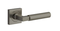 Door Lever Berlin Rose Square Concealed Fix Pair Graphite PVD L120xP60mm BPH52xW52mm in Graphite PVD