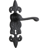 Door Lever Stratford Iron Lock Pair Matt Black H192xW50xP55mm in Matt Black