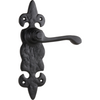Door Lever Stratford Iron Latch Pair Matt Black H192xW50xP55mm in Matt Black
