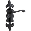 Door Lever Stratford Iron Privacy Pair Matt Black H192xW50xP55mm in Matt Black