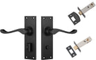 Door Lever Victorian Matt Black Privacy Set in Matt Black